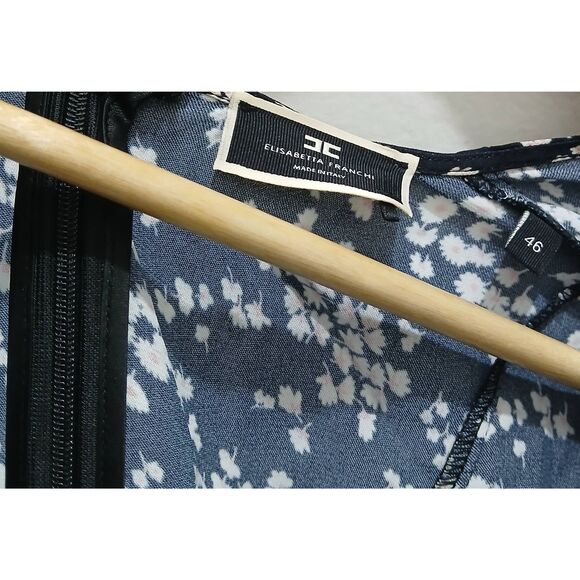 Elisabetta franchi abito Donna womens medium floral mini black cream blossoms - Picture 8 of 10